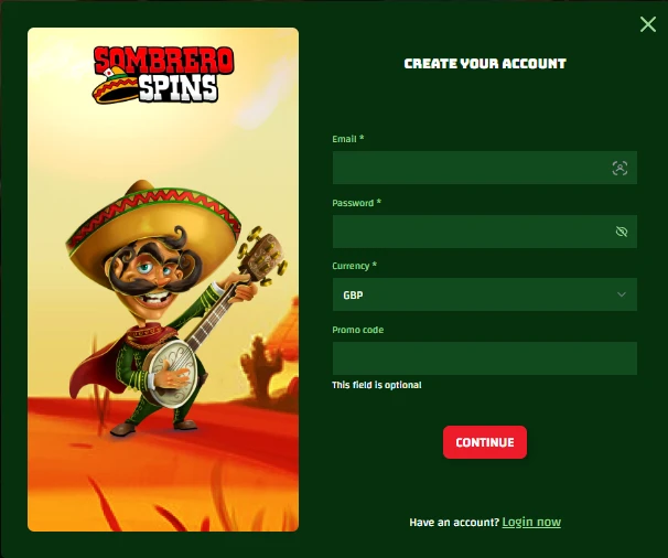 sombrero casino registration