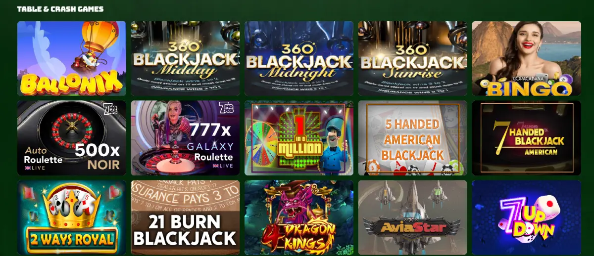 sombrero casino table games
